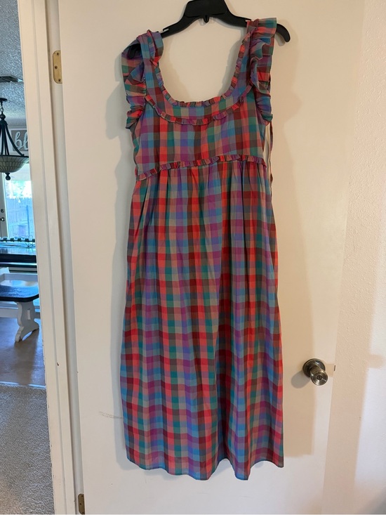 Wishlist Dresses & Skirts - Wishlist Multicolor Plaid Ruffle Strap Maxi Dress - Pink, Blue, Green